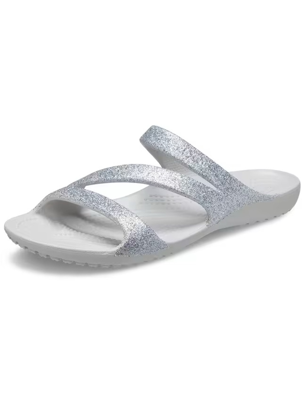 CROCS Women's Silver Glitter Sandals - Picture 3 of 6